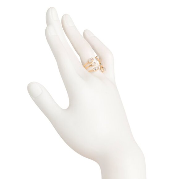 SHAANTI JEWELS Gold Made In India 18k Sterling Silver Herkimer Diamond Ring - Picture 2 of 2